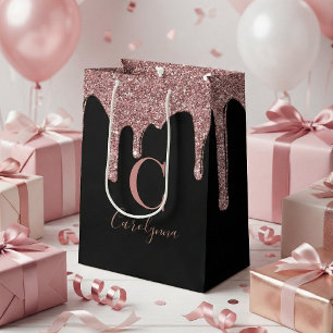 Svarta Ro Guld-Gnistran, , Glitter Monogram