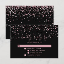 Svarta Ro Guld  Rosa Glitter Bröllop OSA
