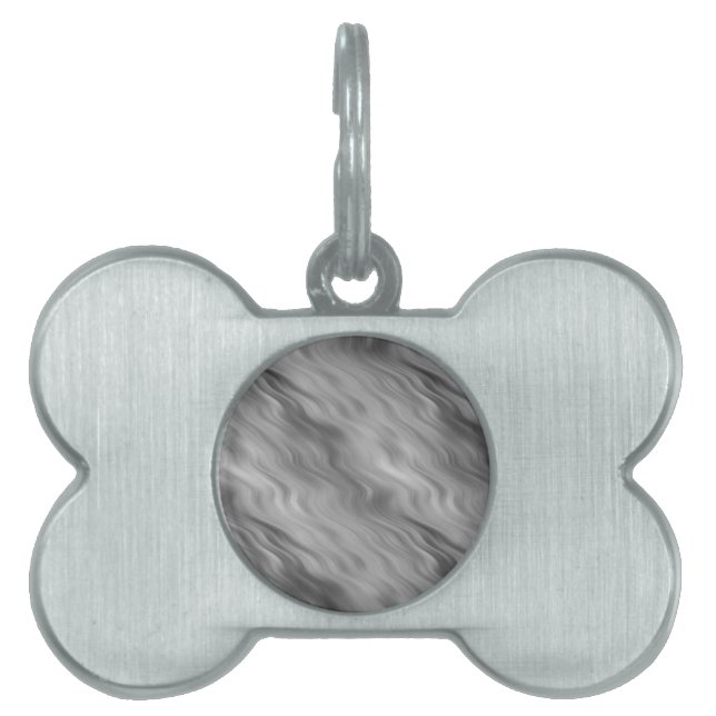 Svarta Ro Vågigt Struktur Namnbricka Husdjur (Framsidan)