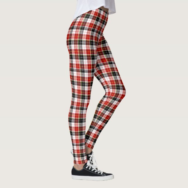 Svarta, röda och vita rutiga Leggings (Höger)