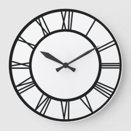 Svarta romerska siffror i cirkel stor klocka