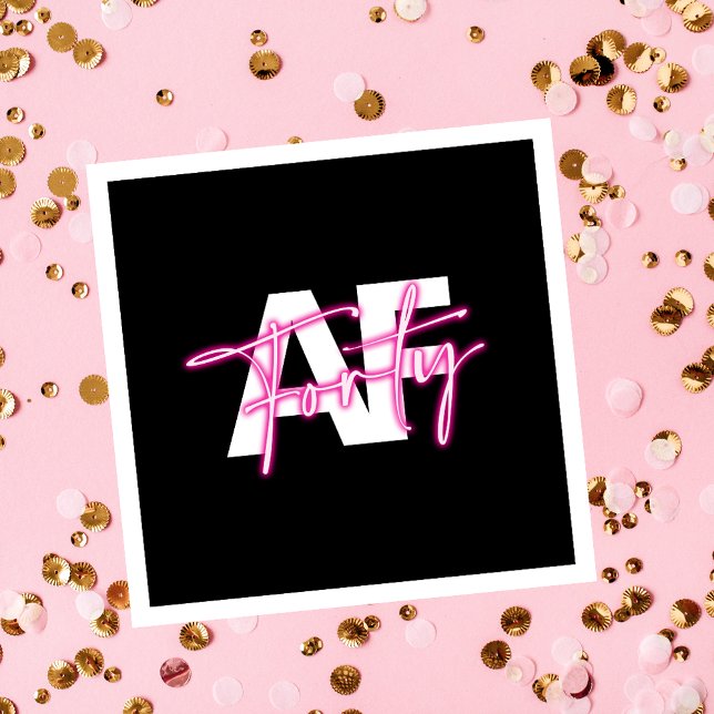 Svarta Rosa Fyrtio AF 40-årsdag Pappersservetter (Skapare uppladdad)