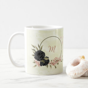svarta rosablommor kaffemugg