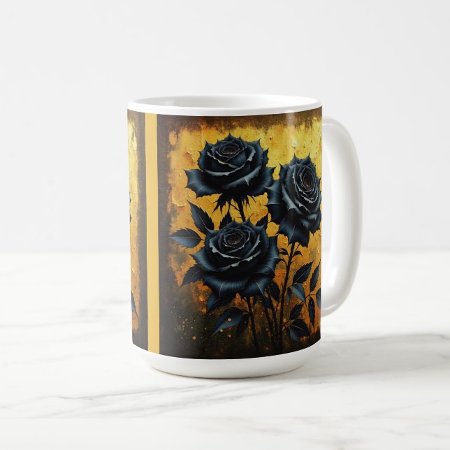 Svarta Rosor Kaffemugg (Framsida höger)