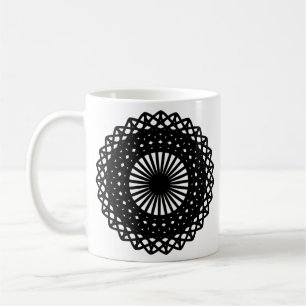 Svarta rundan Snöre Stil Mönster. Kaffemugg