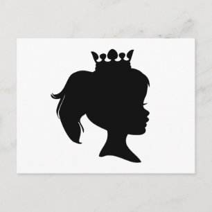 Svarta silhuett prinsessa t-shirts och presenter vykort
