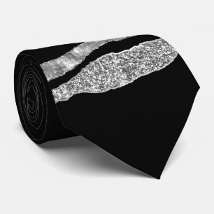 Svarta silver-glitter-accentets elegant skapar chi slips