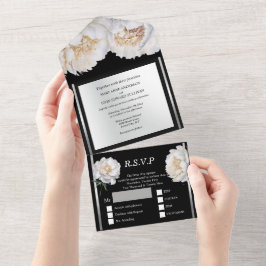 Svarta silver-peonens blommigt blomma bröllop luxu