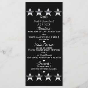 Svarta & Silver Stjärnor Hollywood Glam Stjärna Me Meny