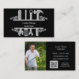 Svarta silver-verktygen reparerar fotot QR-kod Visitkort