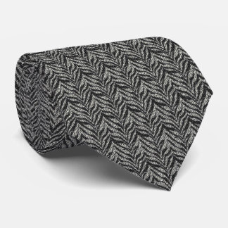 Svarta Silver Zebra ränder Mönster Slips