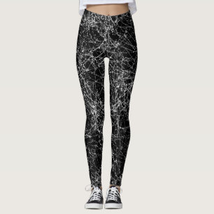 Svarta & Silverfärgade Spindelnät Elegant Hallowee Leggings