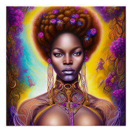 Svarta Sjöjungfruar Melanin Sjöjungfru Ocean Sea F Perfect Poster