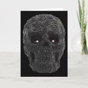 Svarta Skalle Rosor Gotisk Blommig Halloween Kosty Kort