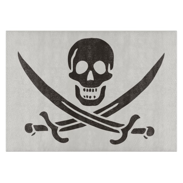 Svarta Skalle Svärd Piratflagga av Calico Jack (Framsidan)