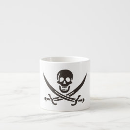 Svarta Skallen Svärd Piratflagga av Calico Jack Espressomugg