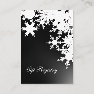 svarta snöflingor Gift-registerkort Tilläggskort