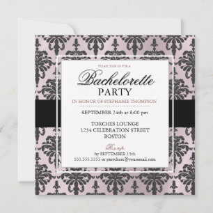 Svarta Snöre Bachelorette-partiets inbjudningar på
