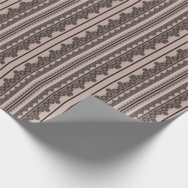 Svarta snöre, öppning, brun bakgrund, beige, Bla Presentpapper (Hörn)