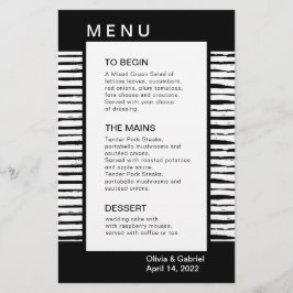 Svarta snyggten finare strandade. Bröllop Menu