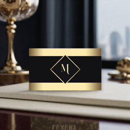 Svarta Snyggten Guld Ram Modern Visitkort