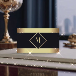Svarta Snyggten Guld Ram Modern Visitkort