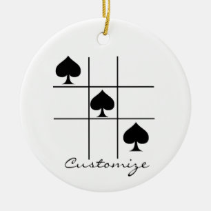 Svarta spader Tic Tac Toe_Thunder_Cove Julgransprydnad Keramik
