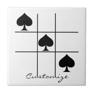 Svarta spader Tic Tac Toe_Thunder_Cove Kakelplatta