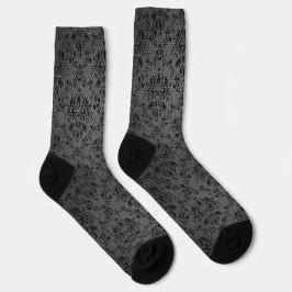 Svarta spetsmode designer struktur strumpor