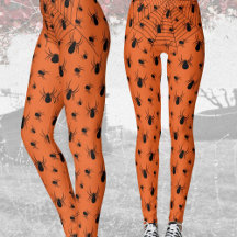 Svarta spindlar spindelväv Halloween-kostym orange