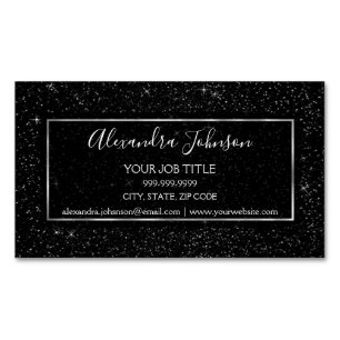 Svarta Stars vid Glitter Gnistran Glitter Magnetiska Visitkort