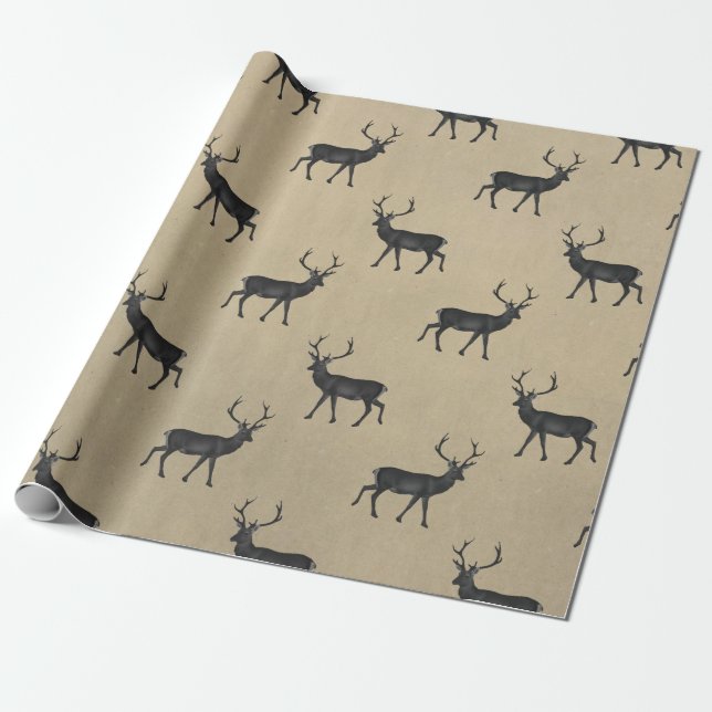 Svarta steg på stenbakgrund presentpapper (Utrullad)