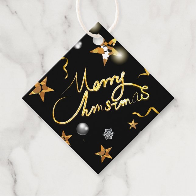 Svarta stenar i Guld med låg nyckel, Anpassningsba Gåvor Etiketter (Framsida)