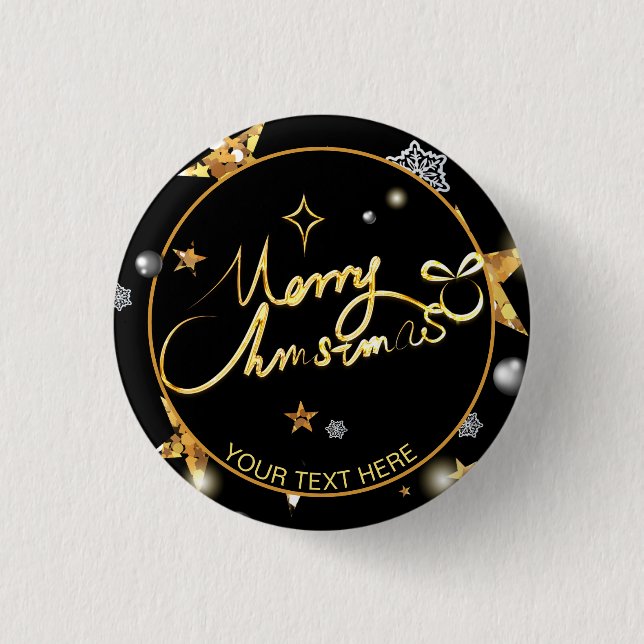 Svarta stenar i Guld med låg nyckel-lyxhalt, metal Knapp (Framsida)