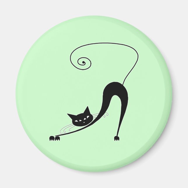 Svarta Stollig Kattunge 2 Magnet (Framsidan)
