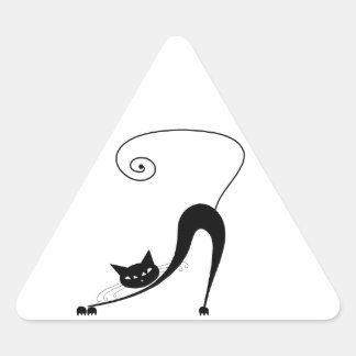 Svarta Stollig Kattunge 2 Triangelformat Klistermärke