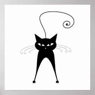 Svarta Stollig Kattunge 6 Poster