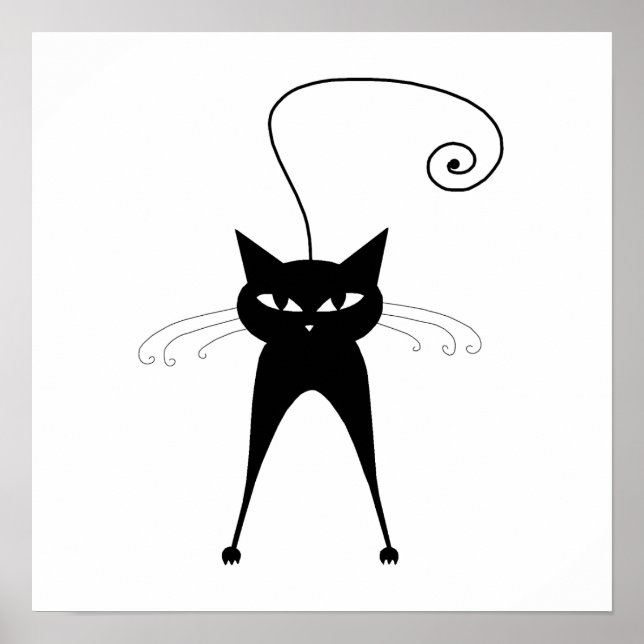 Svarta Stollig Kattunge 6 Poster (Framsidan)