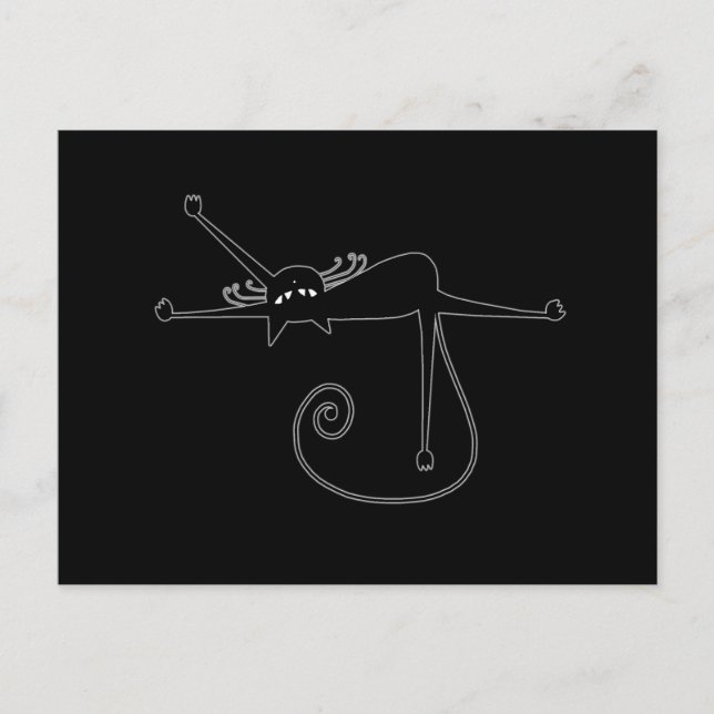 Svarta Stollig Kattunge 7 Vykort (Framsida)