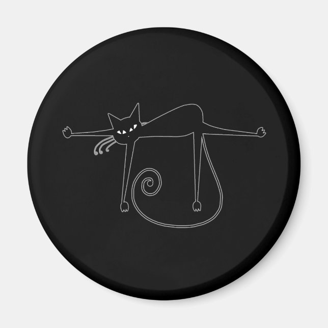 Svarta Stollig Kattunge 8 Magnet (Framsidan)