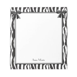 Svarta stränder med svart Zebra ränder Mönster Anteckningsblock