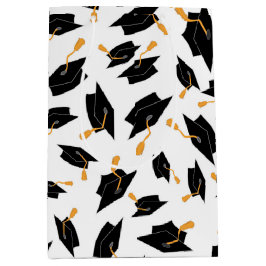 Svarta Student Caps Mönster på White