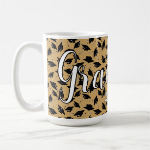 Svarta Studentmössor på Tan Personalize Grad Year Kaffemugg