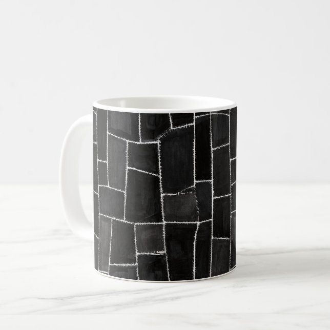 Svarta stygn kaffemugg (Framsida vänster)