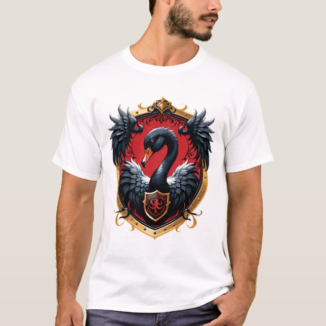 Svarta Svan är en symbol för elegans och makt. T Shirt (Framsida)