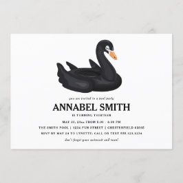 Svarta Svan Flyter födelsedagen Bassäng Party Inbjudningar