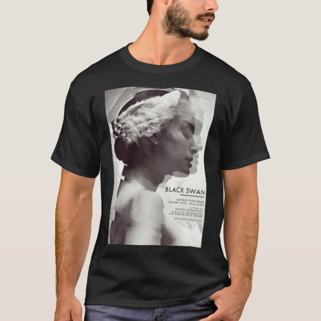 Svarta Svan Poster   T Shirt (Framsida)