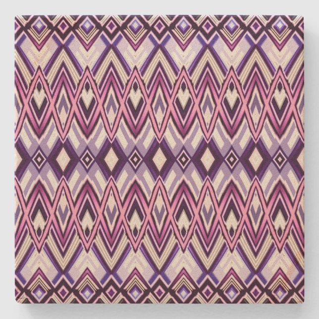 Svarta sydöstra Stil Lila White Black Stenunderlägg (Framsidan)