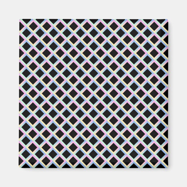 Svarta symmetriska diamanter med övertoningsramar magnet (Framsidan)