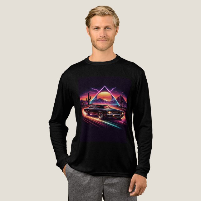 Svarta T-Shirtar för Män med Coola Bilmönster T Shirt (Hel framsida)